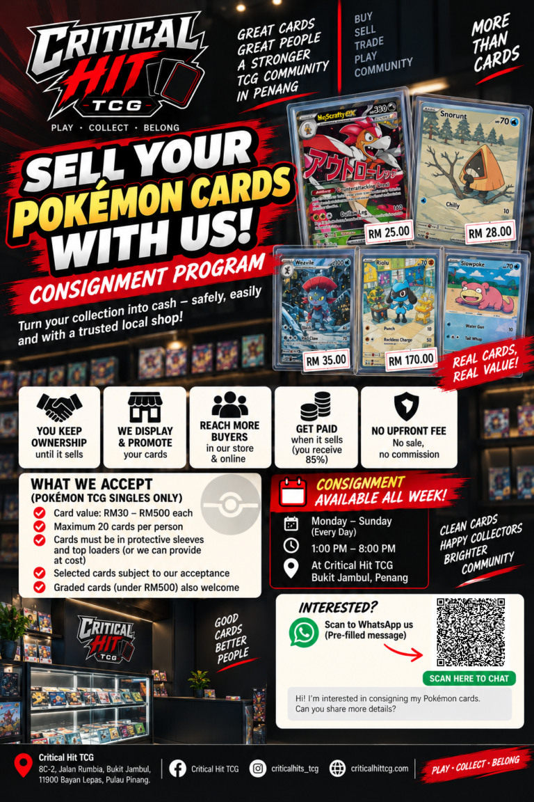 Sell Your Pokémon Cards With Us! – Critical Hit TCG Consignment Event