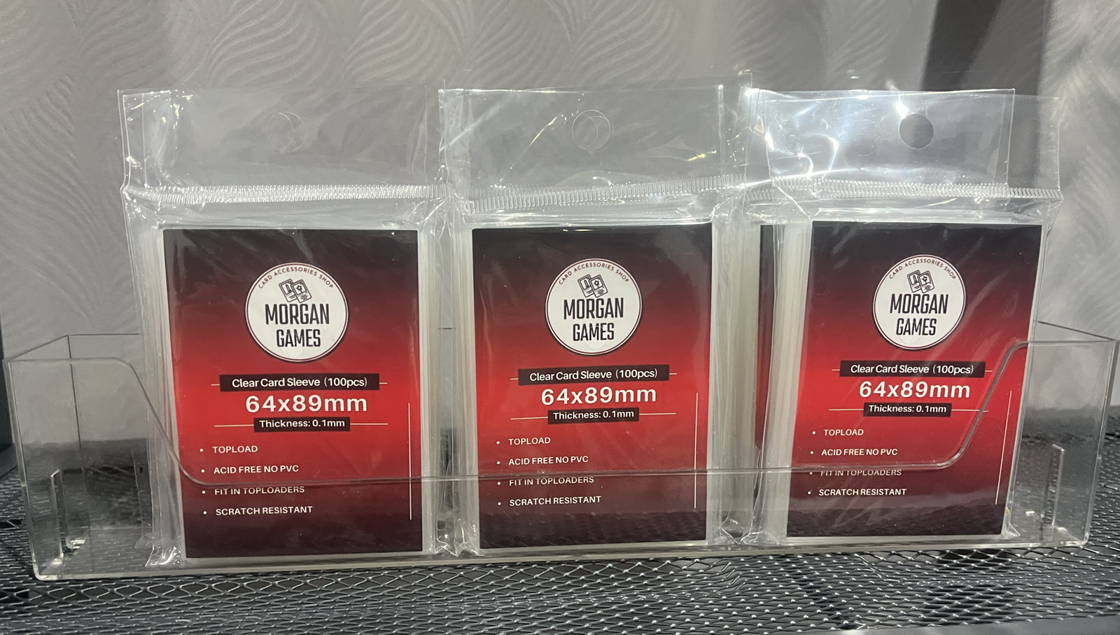 Morgan Games Clear Card Sleeves 64×89mm – 100pcs - Product