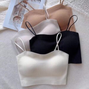 [BT035] Waffle Bra Top 自带胸垫平口背心 from Kimooji.me Fashion