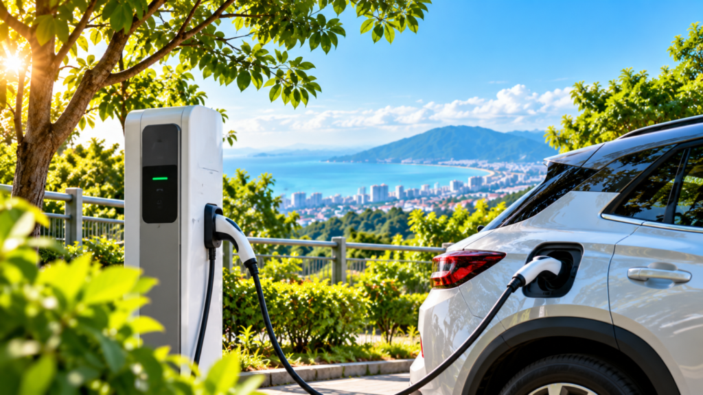 Eco Friendly EV Charging by the Coast